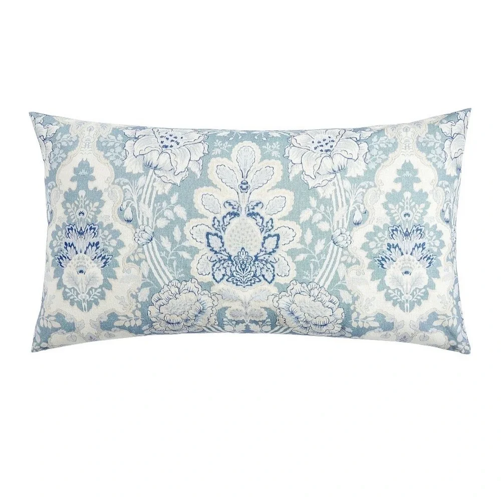 Kravet x Pottery Barn Arboretum Petite Floral King Sham Blue White Reversible